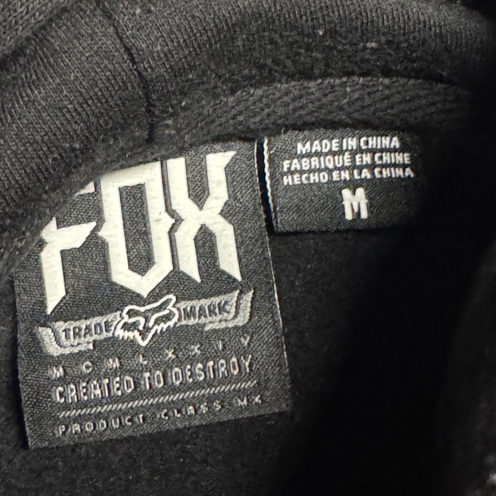 Fox Racing Mens Black Graphic Pullover Hoodie Sweatshirt Size Medium Y2K - Picture 3 of 6